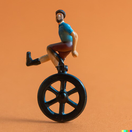 DALL·E 2023-06-01 15.39.09 - a realistic photo of emmanuel macro riding a unicycle
